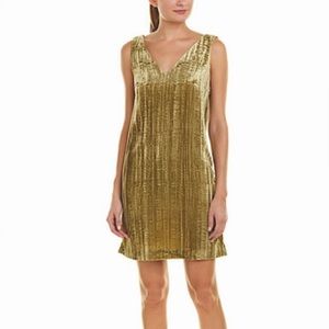 French Connection Theresa Velvet V-Neck Dress Green Size 8